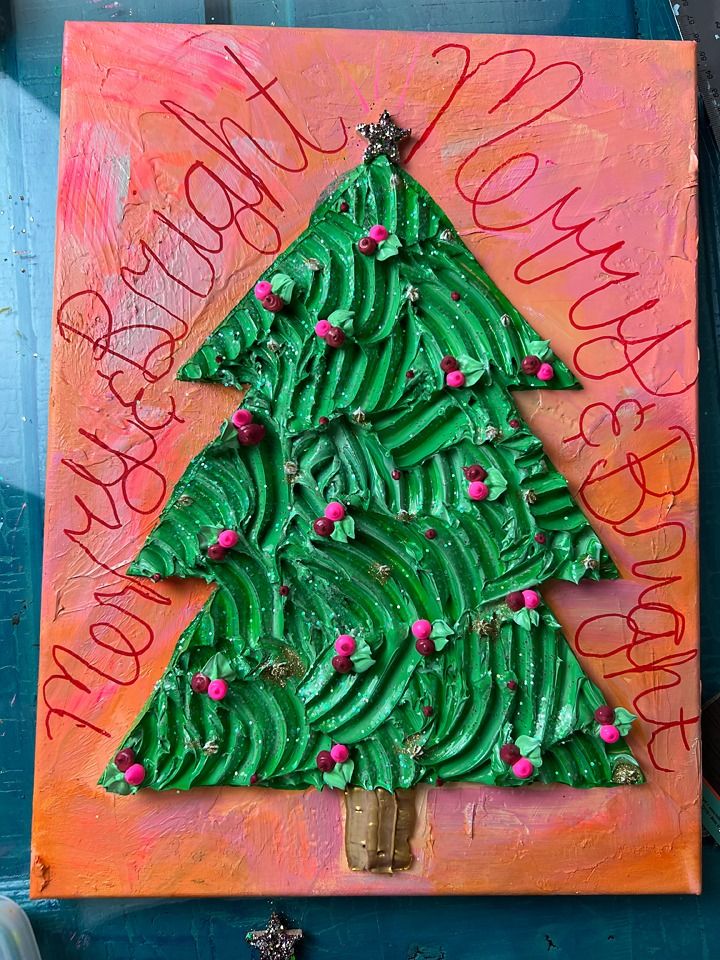 Chunky Palette Knife Painting with Erin Alice Christmas Tree Edition