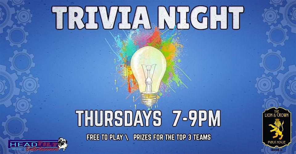 THURSDAY TRIVIA @ THE LION AND CROWN