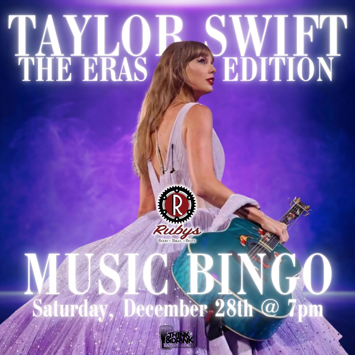 Taylor Swift Music Bingo: The Eras Edition @ Rubys Beers Bikes & Brats \/ Sat Dec 28th @ 7pm