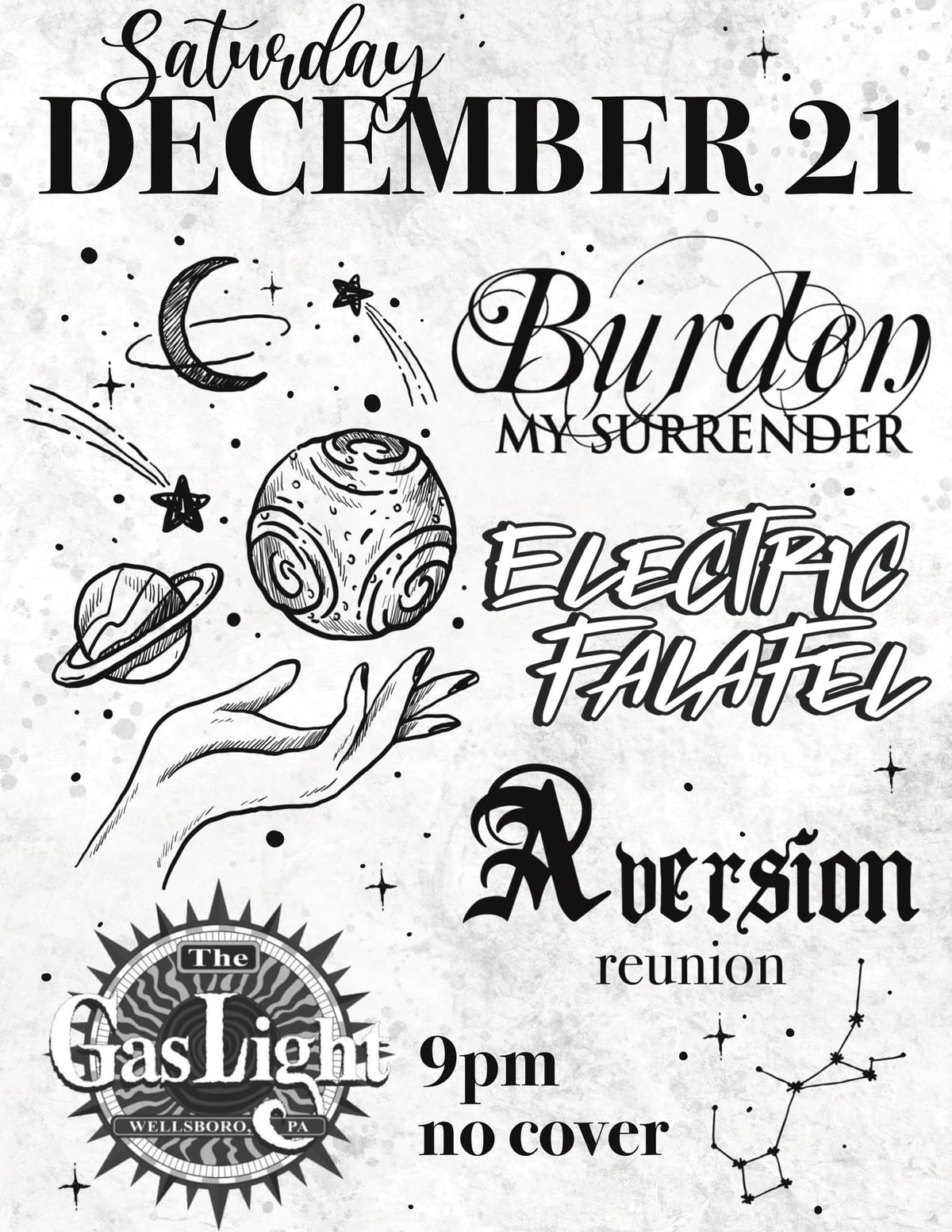 Burden My Surrender, Electric Falafel and AVERSION at the Gas Light