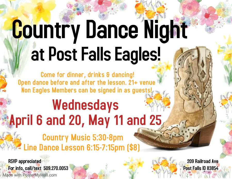 Country Dance Party and Line Dance Lesson at Post Falls Eagles