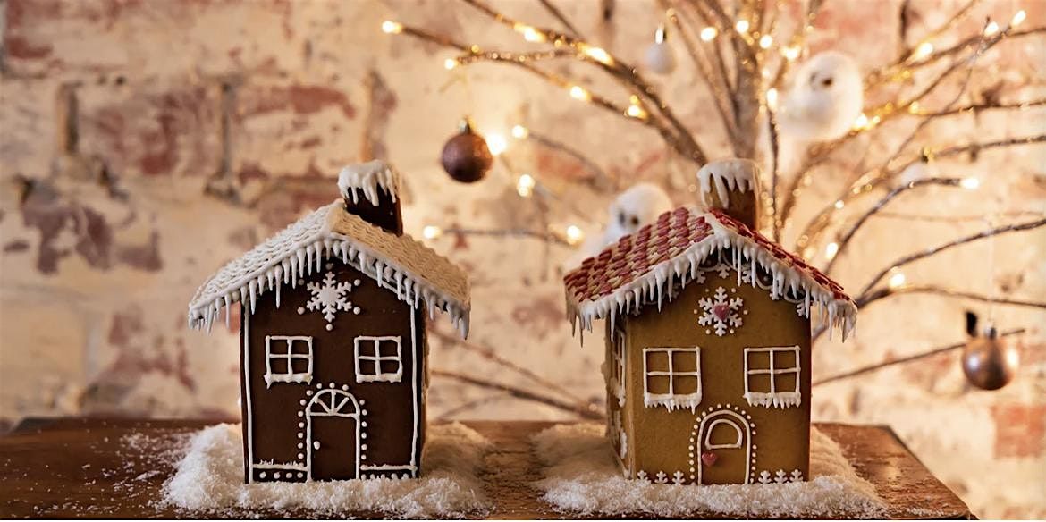 Family gingerbread house decorating