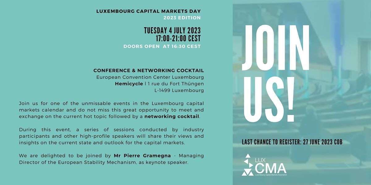 LuxCMA Event  | Luxembourg Capital Markets Day I 2023 Edition