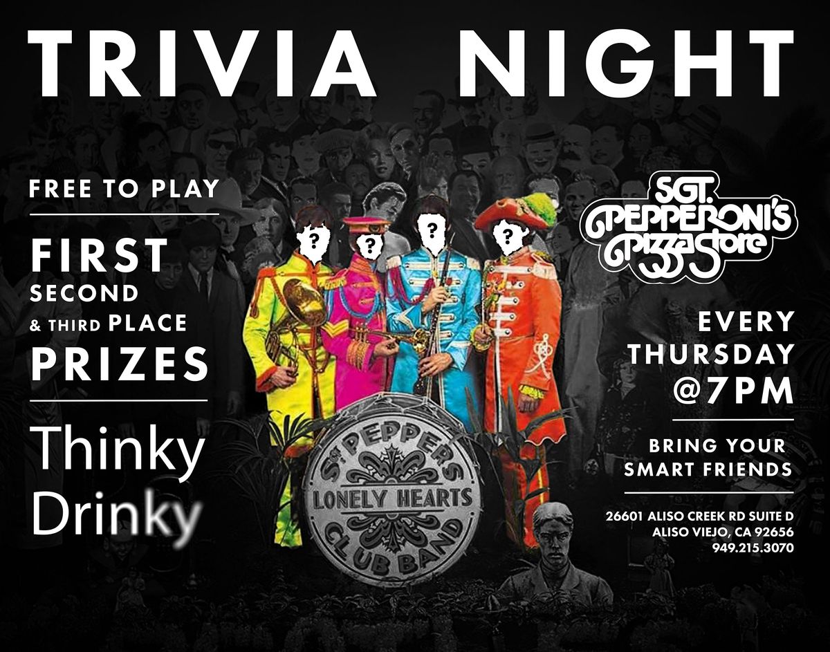 Free Trivia! Thursdays at Sgt. Pepperoni\u2019s - Aliso Viejo