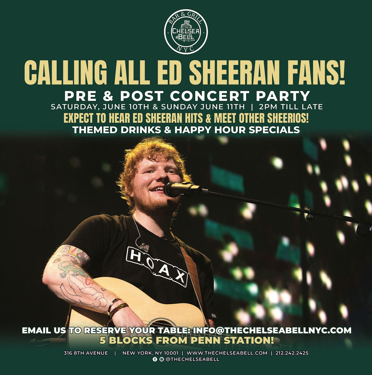 Ed Sheeran Tour Pre & Post Party