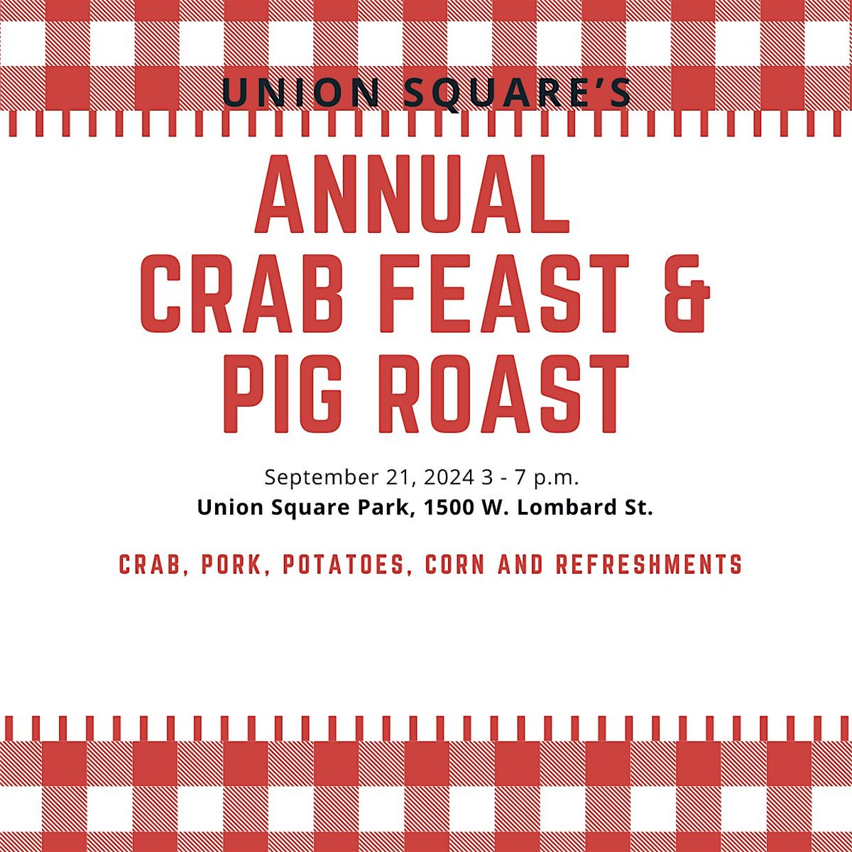 Union Square  Crab Feast & Pig Roast Fundraiser