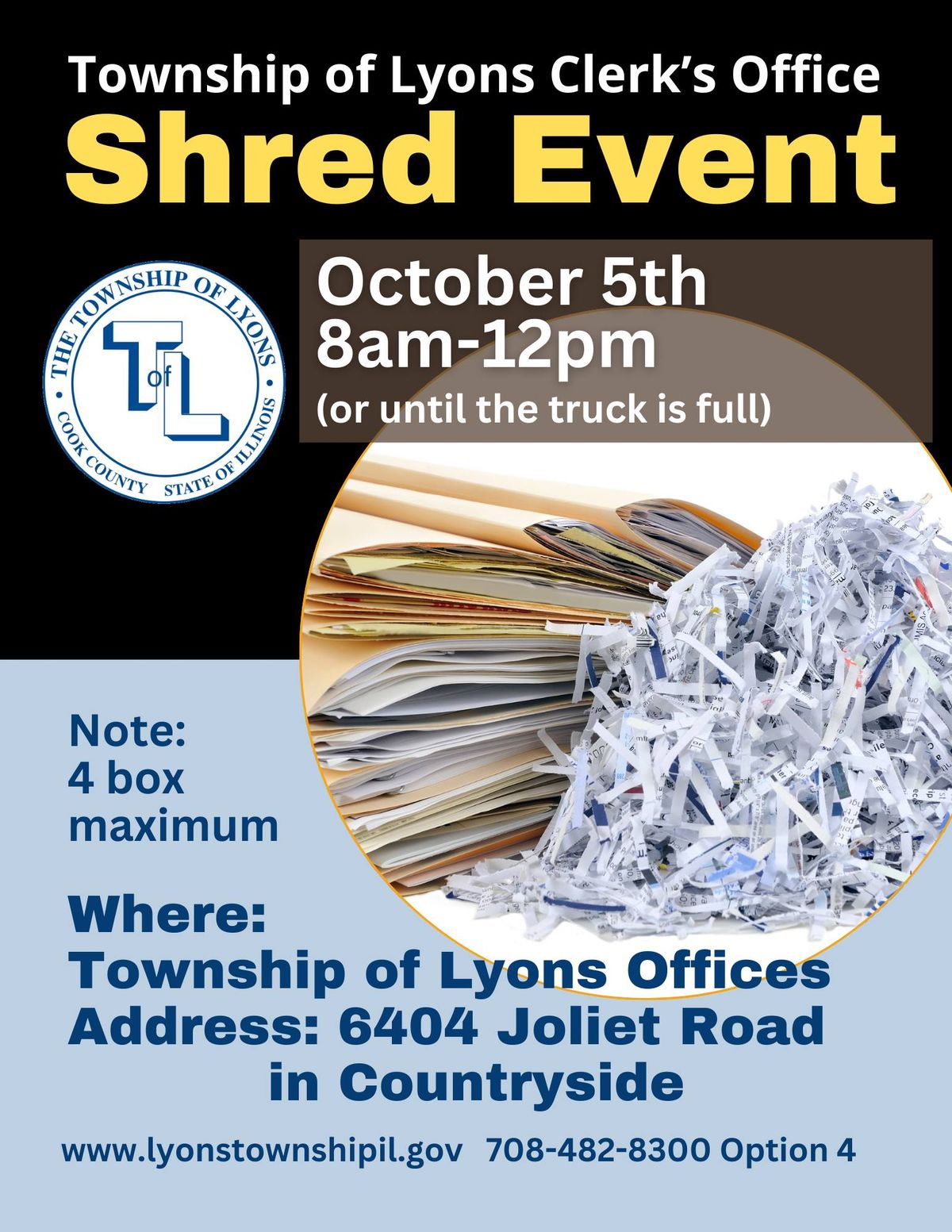 Shred Event from the Township of Lyons Clerk's Office