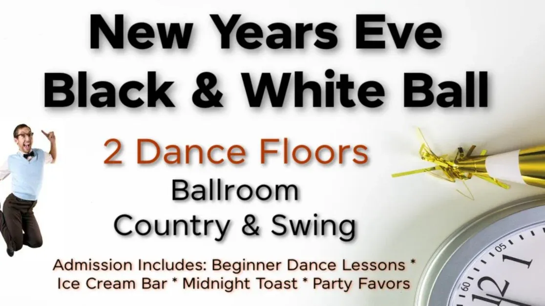 New Years Eve Black & White Dance Ball