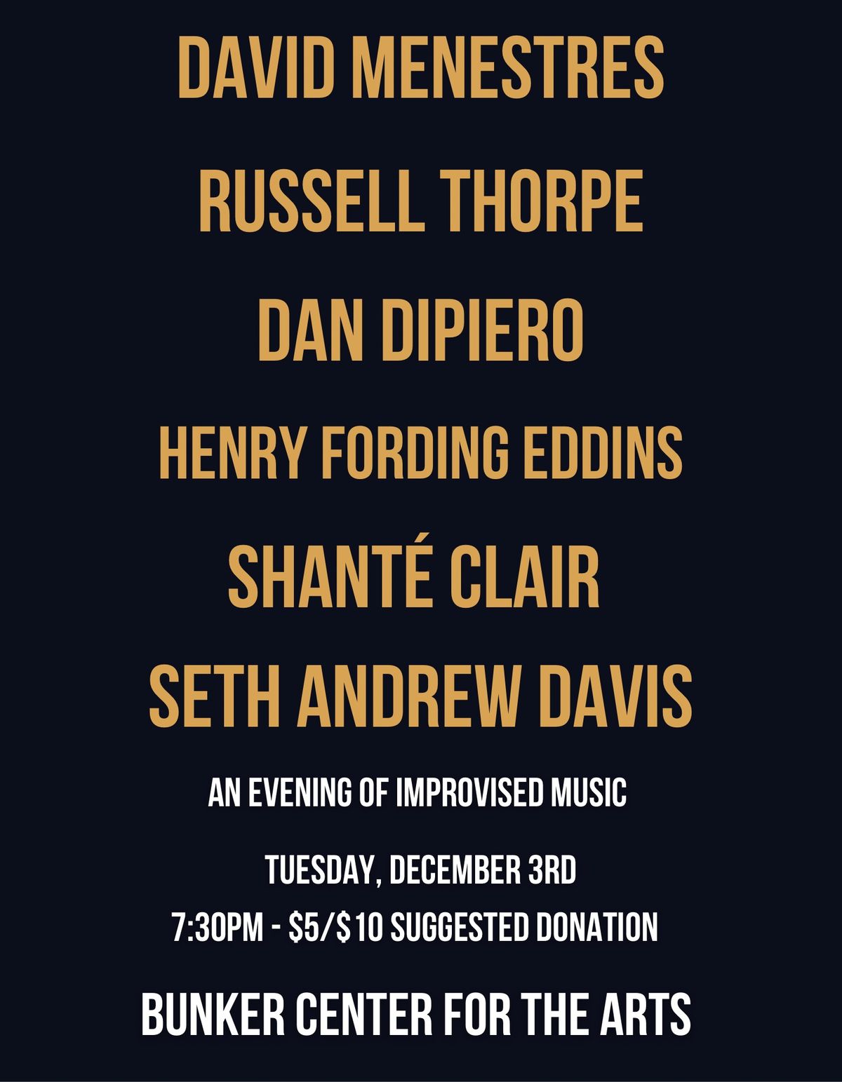 Menestres\/Thorpe\/DiPiero\/Eddins\/Clair\/Davis - Live at Bunker Center For The Arts