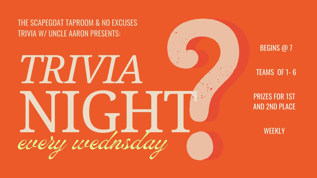 Weekly Wednesday Trivia @ The GOAT