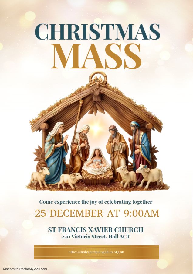 Christmas Day Mass 9:00am at St Francis Xavier Church