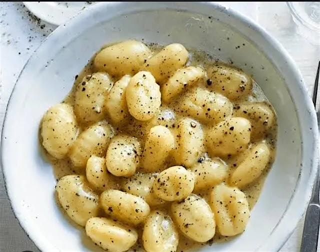 Ricotta Gnocchi along with Amatriciana Sauce