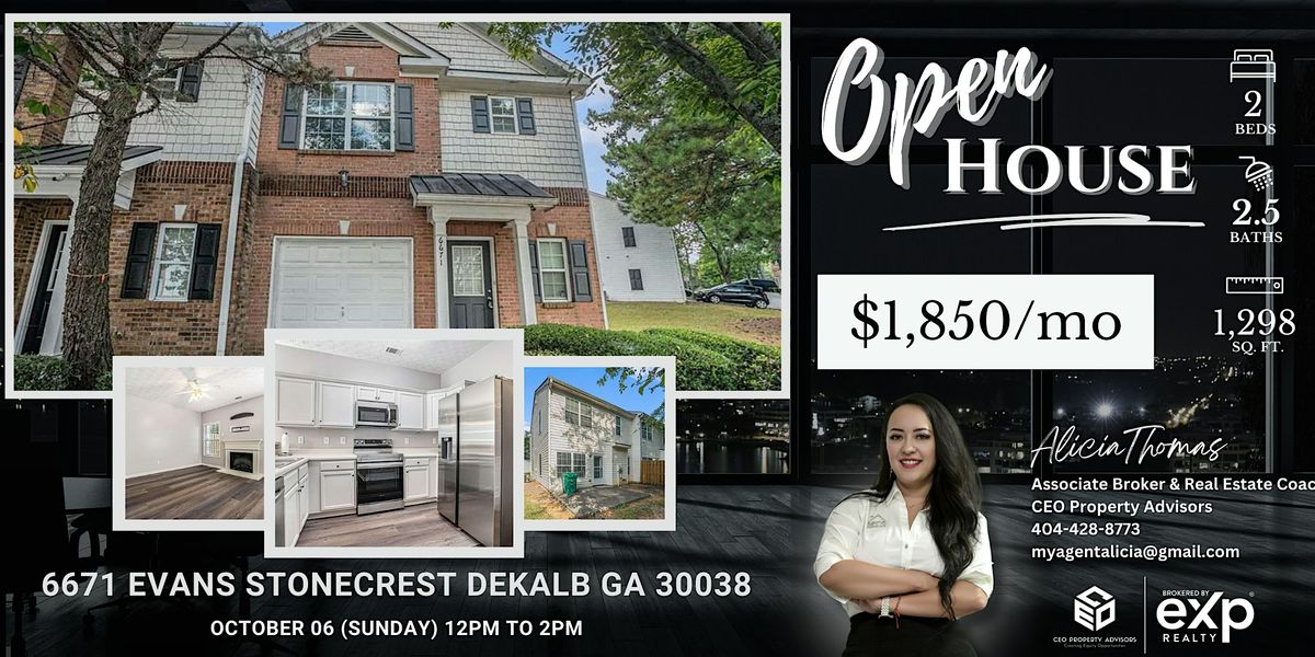 Discover Your Dream Home: Open House This Weekend at  6671 Evans Stonecrest