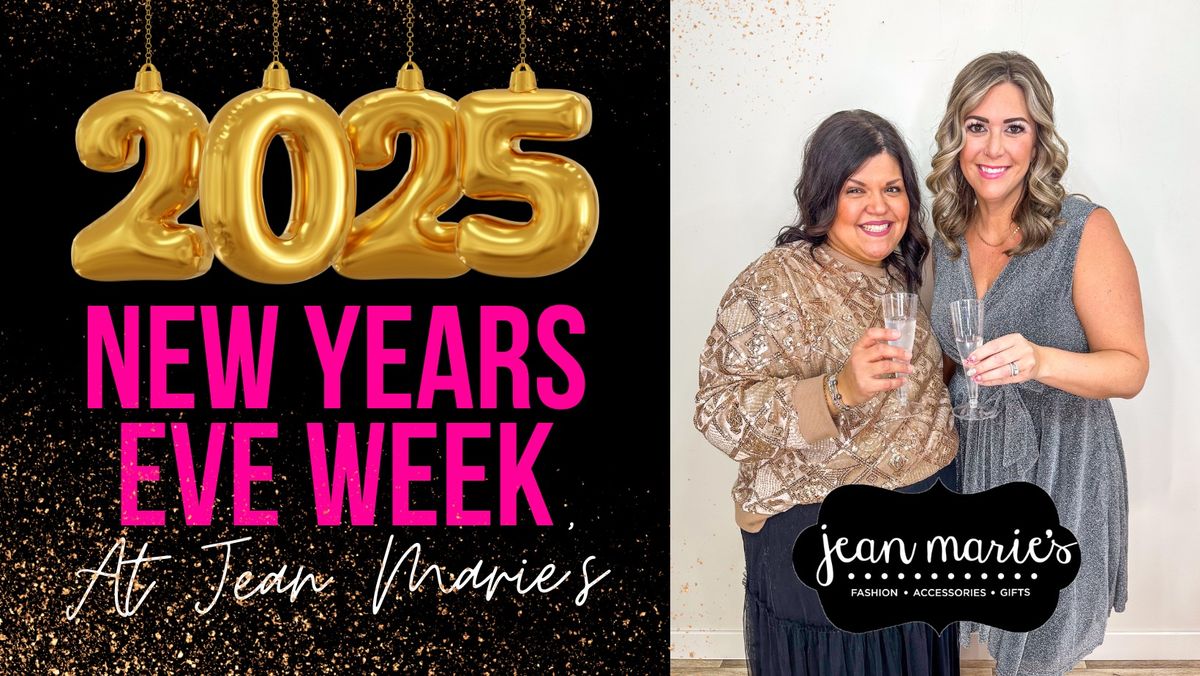 \ud83c\udf7e NYE WEEK at Jean Marie's! \u2728