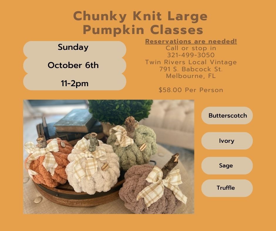 Chunky Knit Pumpkin Workshop ~ 10\/6\/24