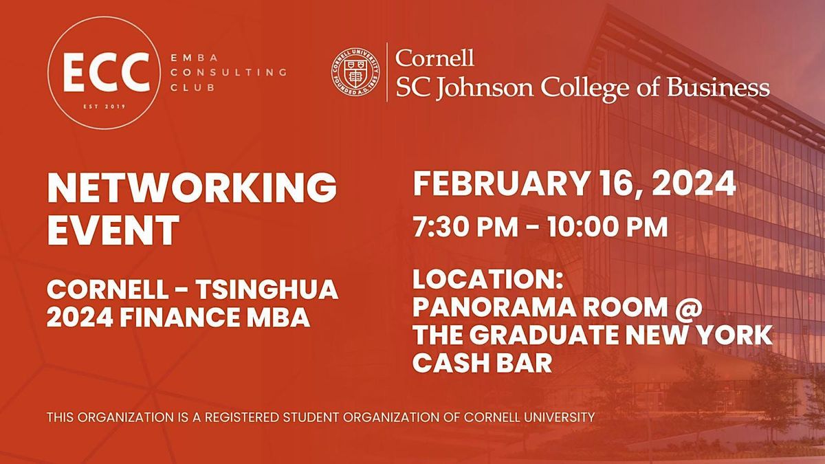 Networking Event Cornell-Tsinghua Finance MBA 2024