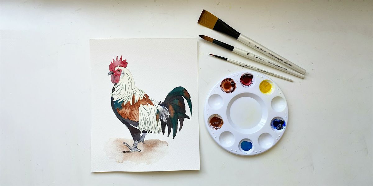 Watercolors Made Easy: Rooster (Salem)