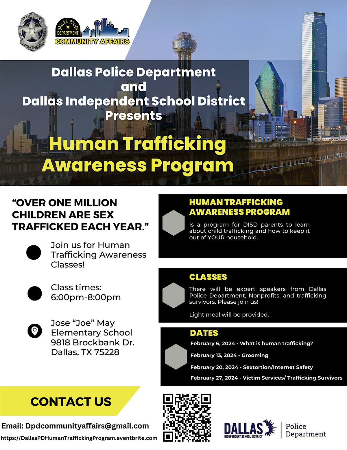 Human Trafficking Parent Program: Vendor Sign Up
