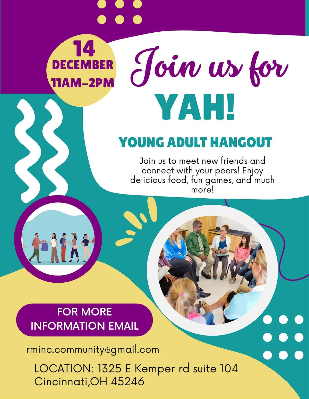 Join us for YAH! Young Adult Hangout