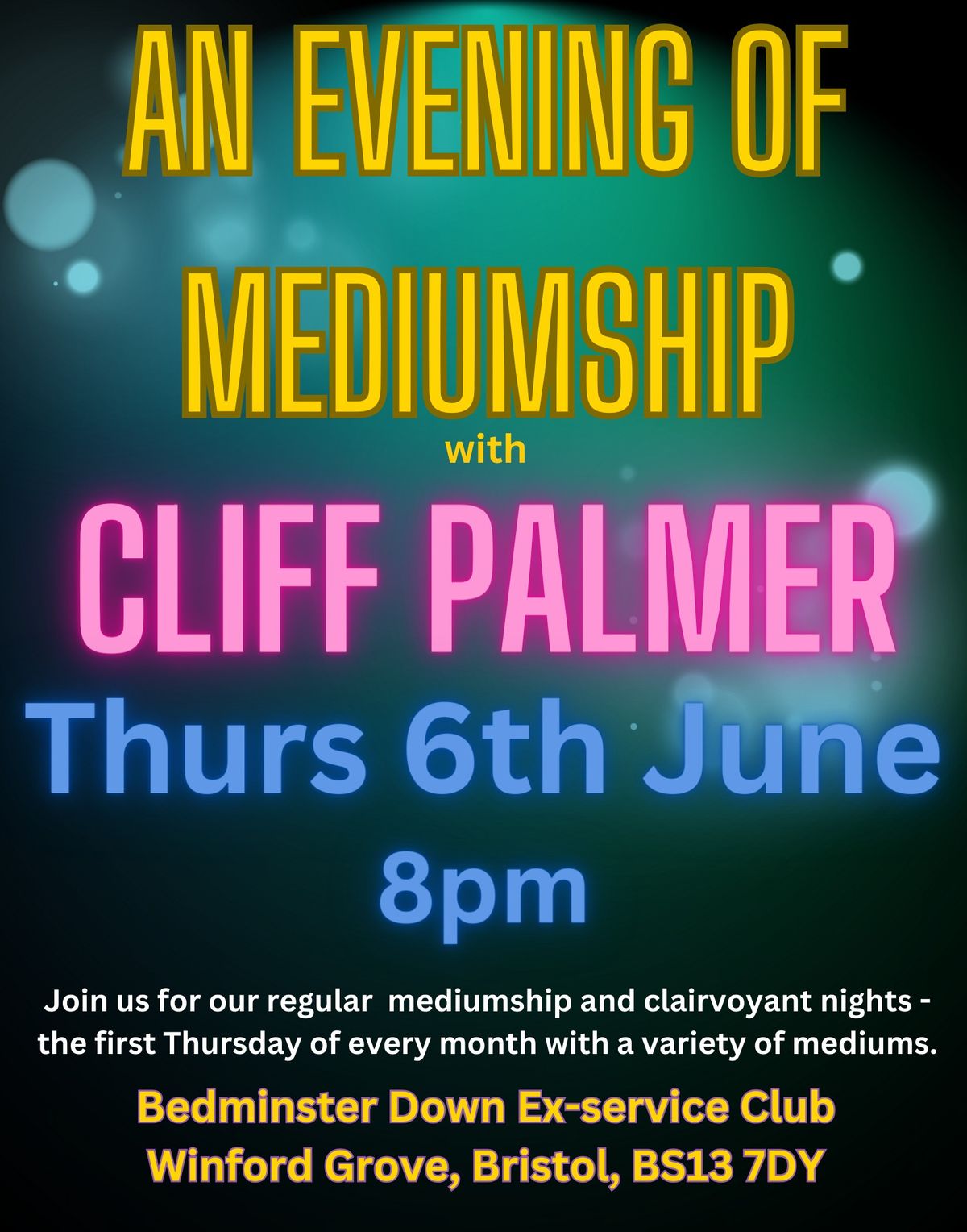 Evening of mediumship with Cliff Palmer