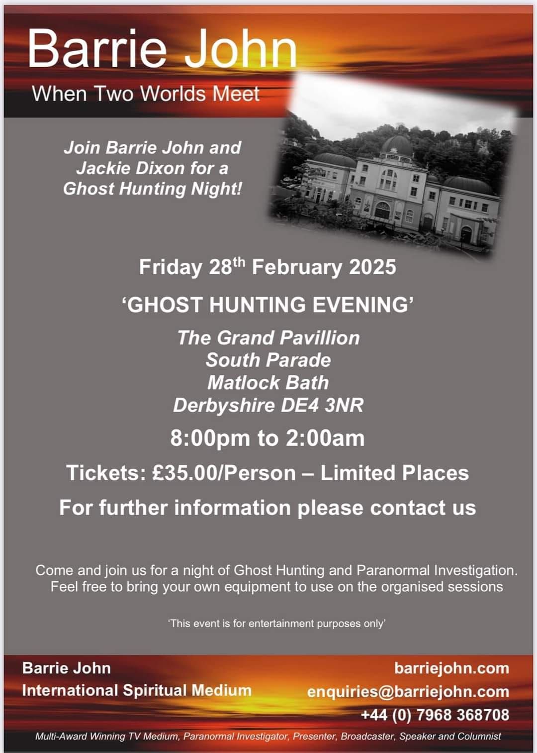 The Grand Pavillion Matlock Bath Paranormal Investigation