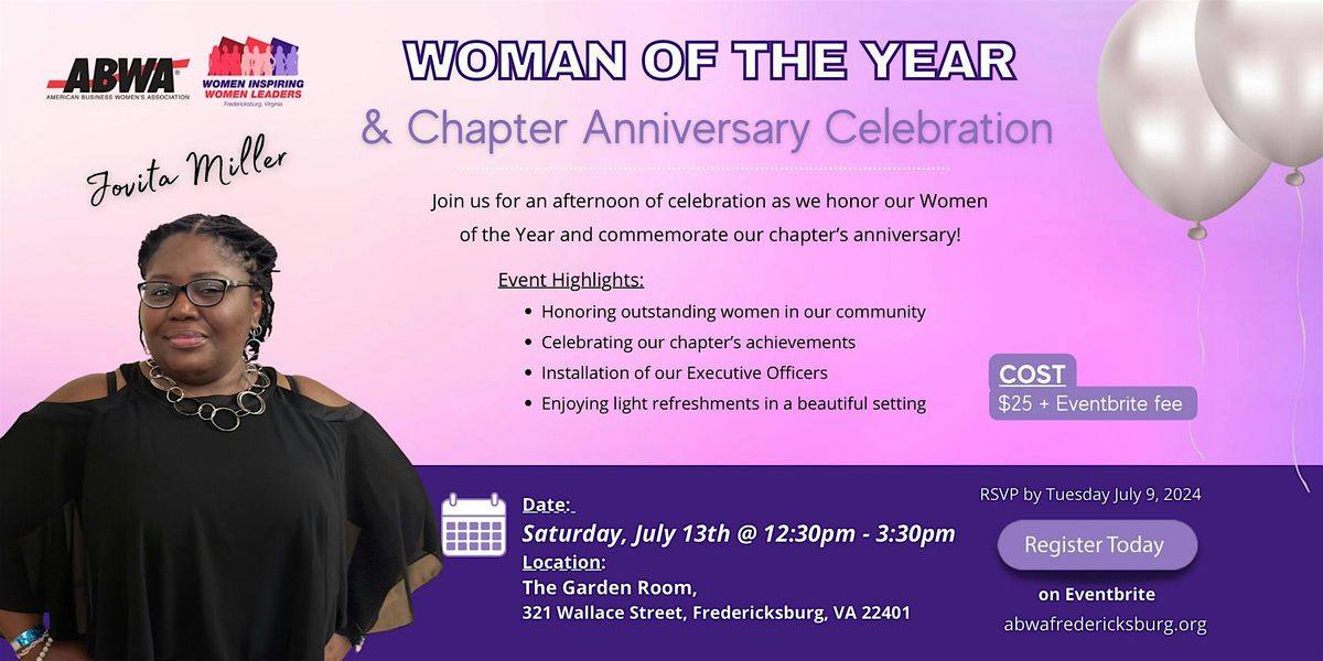 ABWA Women Inspiring Women Leaders Woman of the Year Celebration July 2024