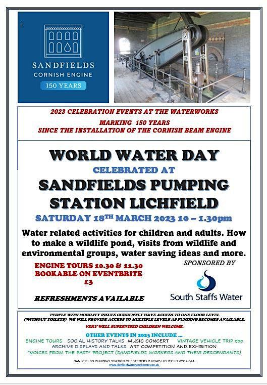 Celebration of World Water Day at Sandfields Pumping Station Lichfield