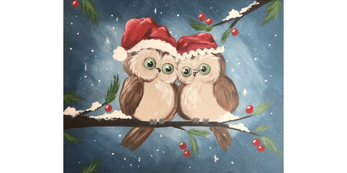 Vintage Christmas Owls - Paint and Sip in Chicago | Classpop!\u2122
