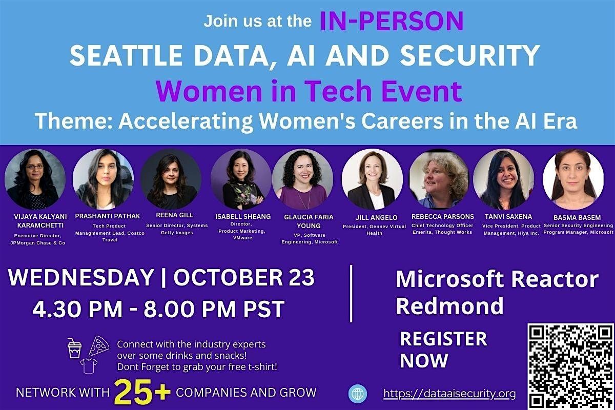 Oct 23| Women in Tech In-Person Conference- Microsoft Reactor, Redmond