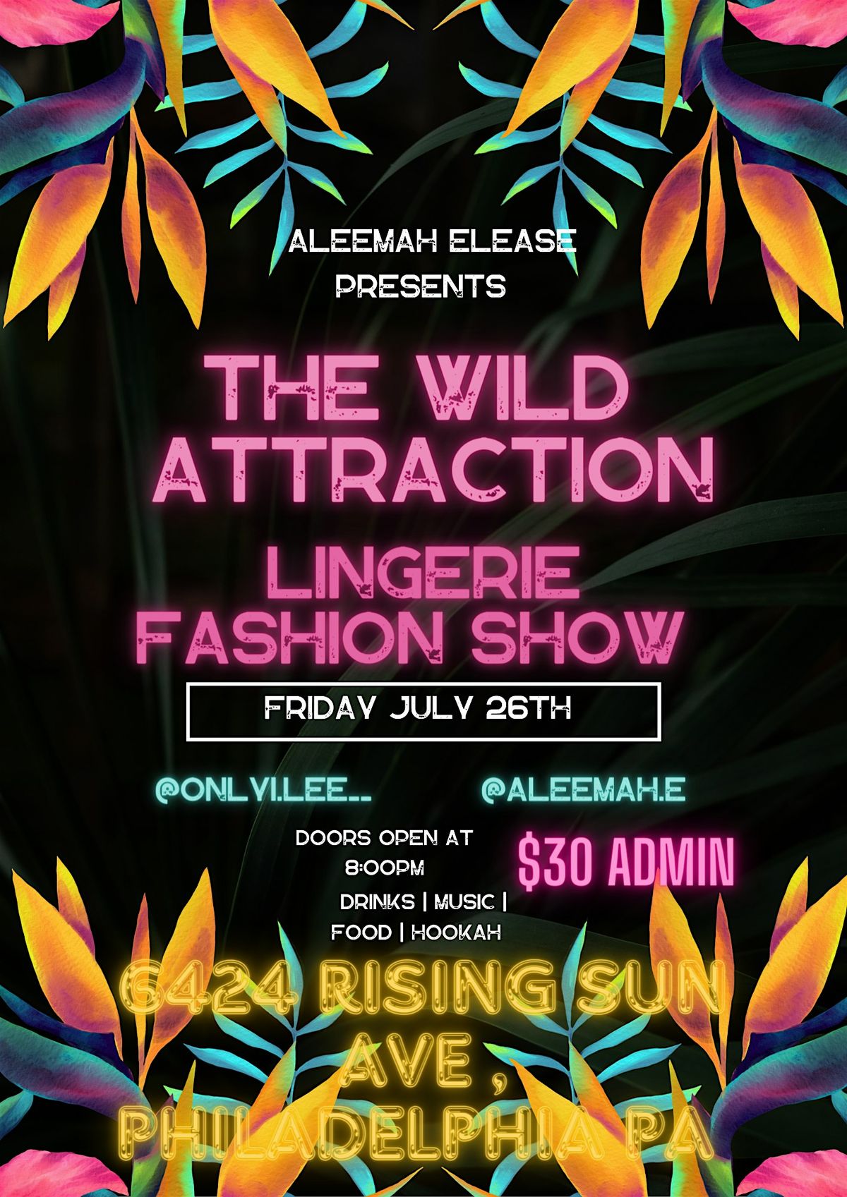 Aleemah elease presents the \u201cWild attraction\u201d lingerie fashion show