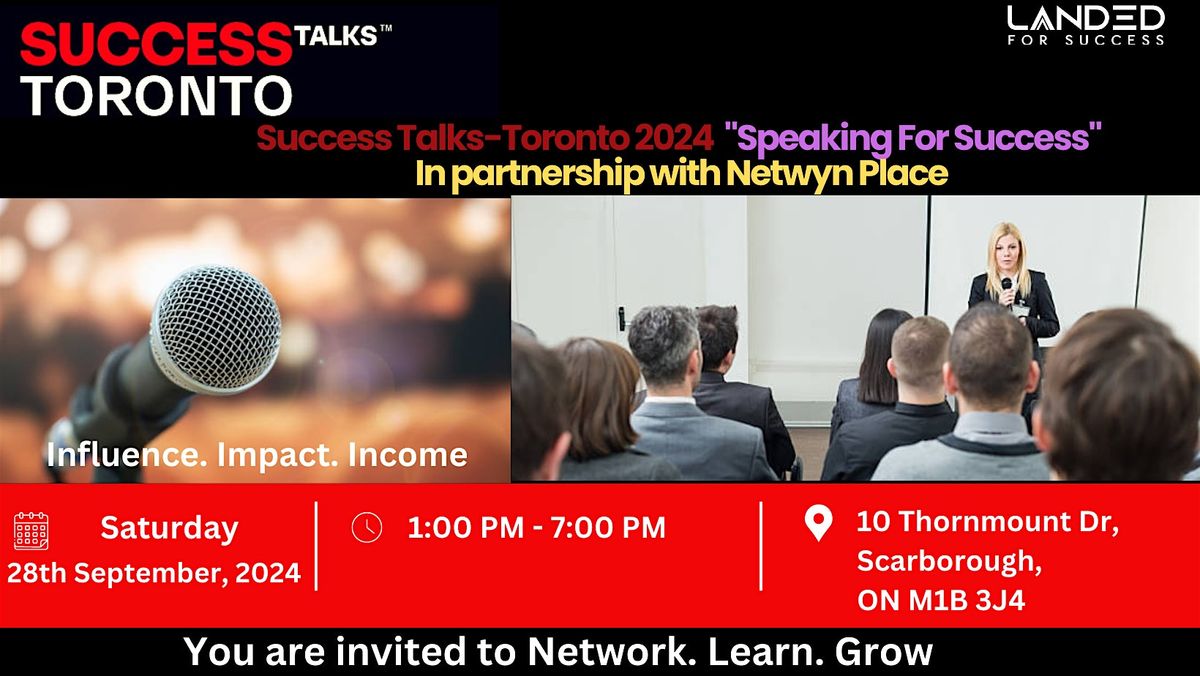 Success Talks-Toronto 2024  [FREE-Networking Event]