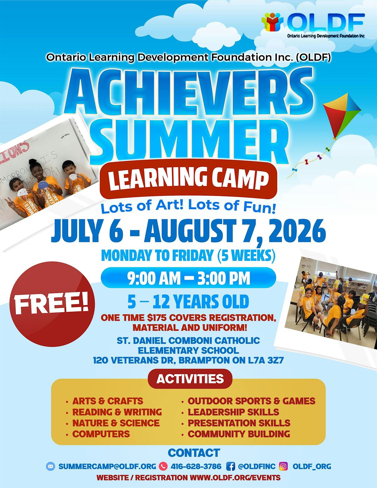 Summer Learning Camp | 5 weeks | Free | Brampton Campus