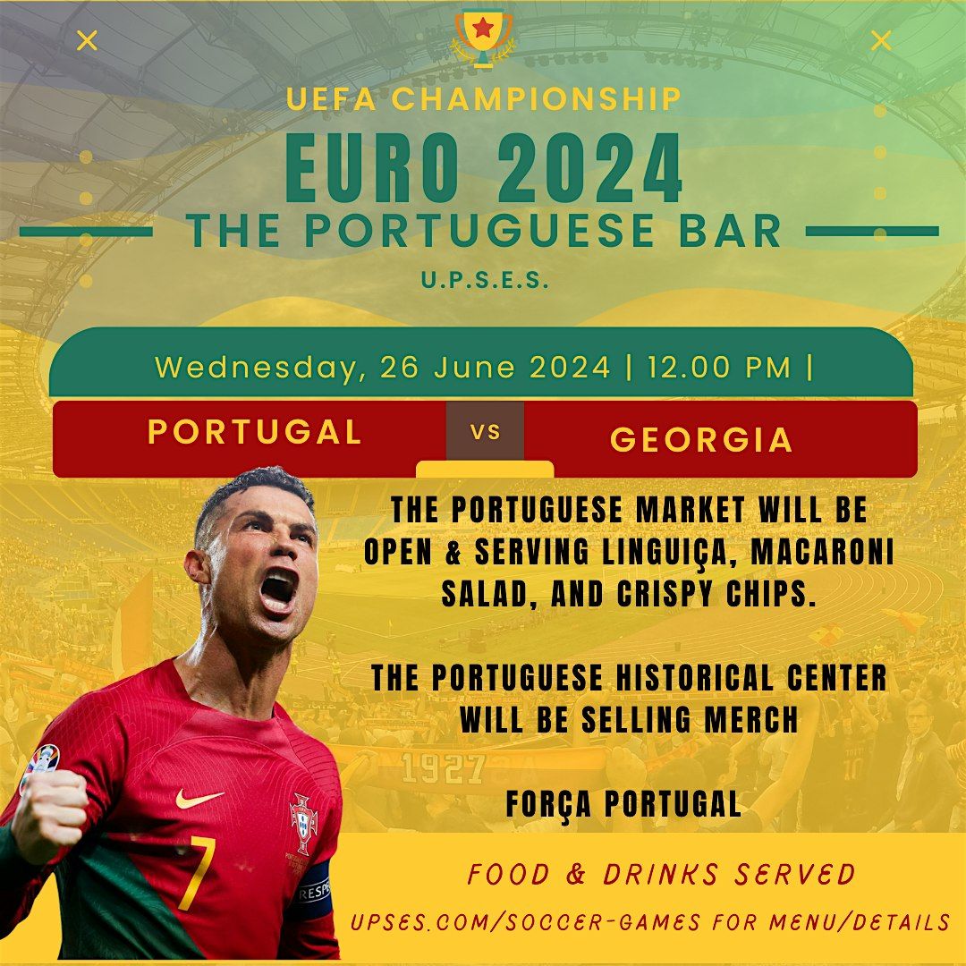Portugal VS Georgia Game 2024 EURO UEFA - All ages food & drinks
