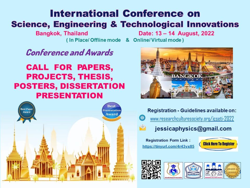 ICSETI - 2021 Conference at Bangkok, Thailand