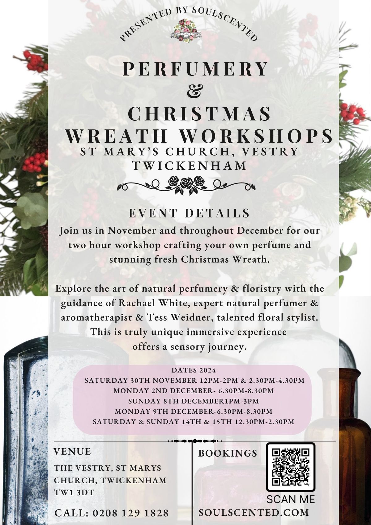 Perfumery and Christmas Wreath Workshop, Twickenham