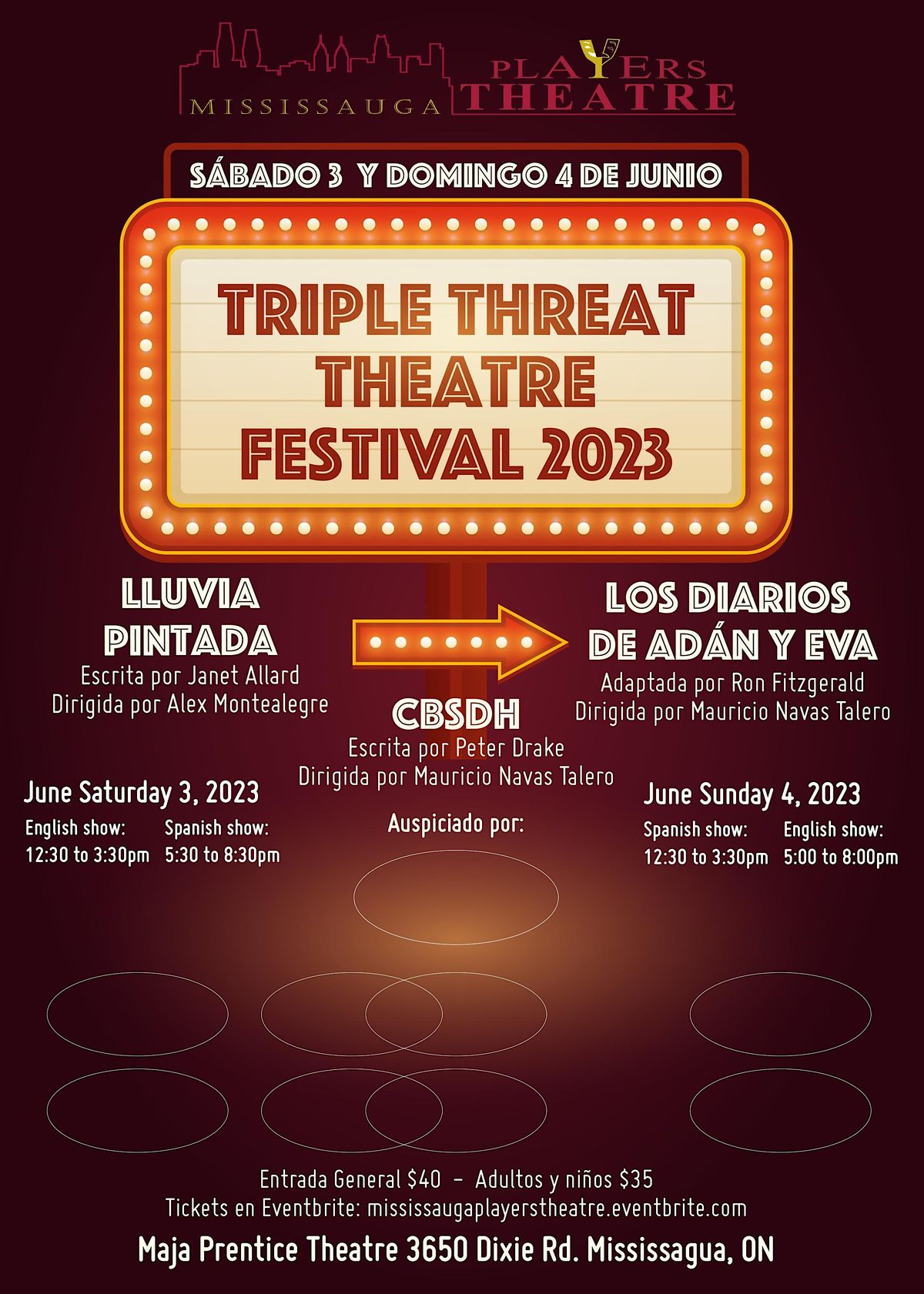 Triple Threat Theatre Festival 2023, Maja Prentice Theatre, Mississauga, 3 June to 4 June