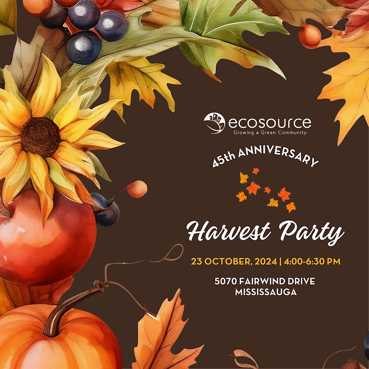 Ecosource's 45th Anniversary Harvest Party