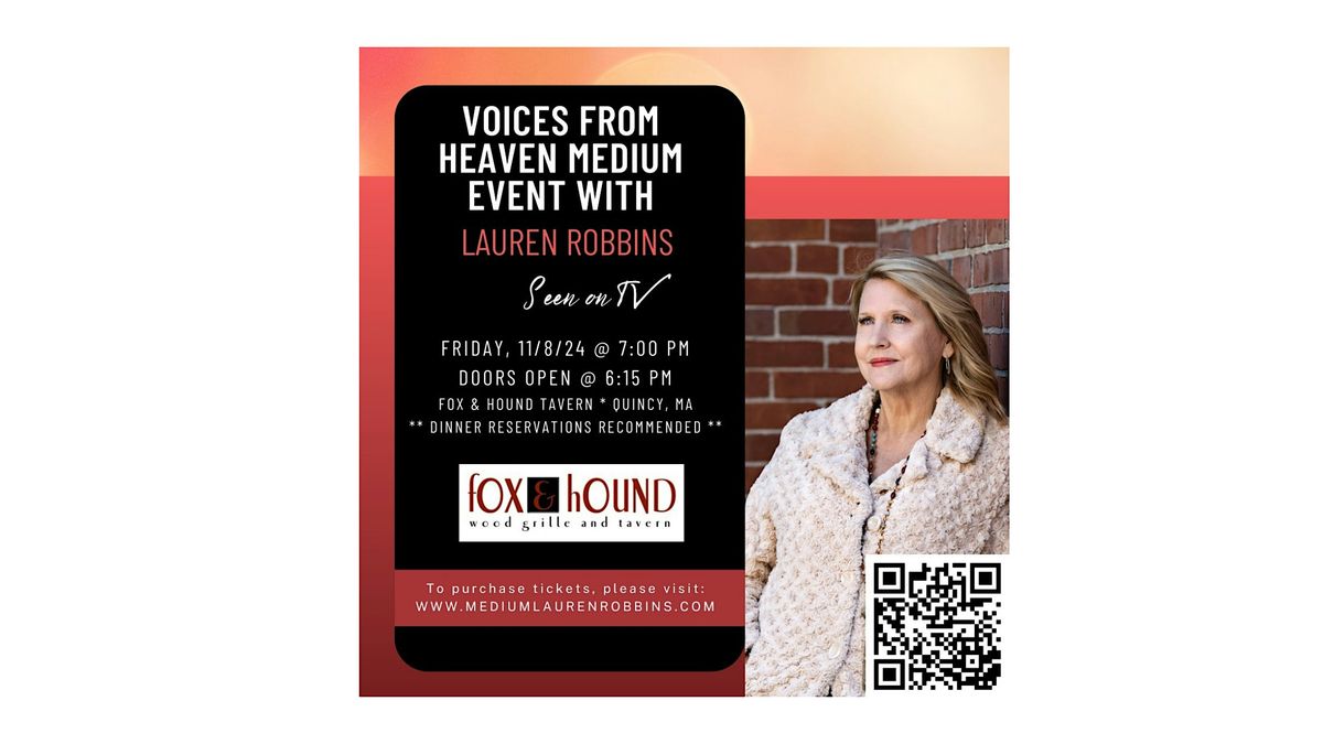 Quincy, MA - Medium Event with Lauren Robbins, Seen on TV and Netflix