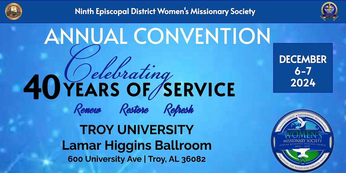 9th Episcopal District WMS 40th Annual Convention  Registration - NWAC