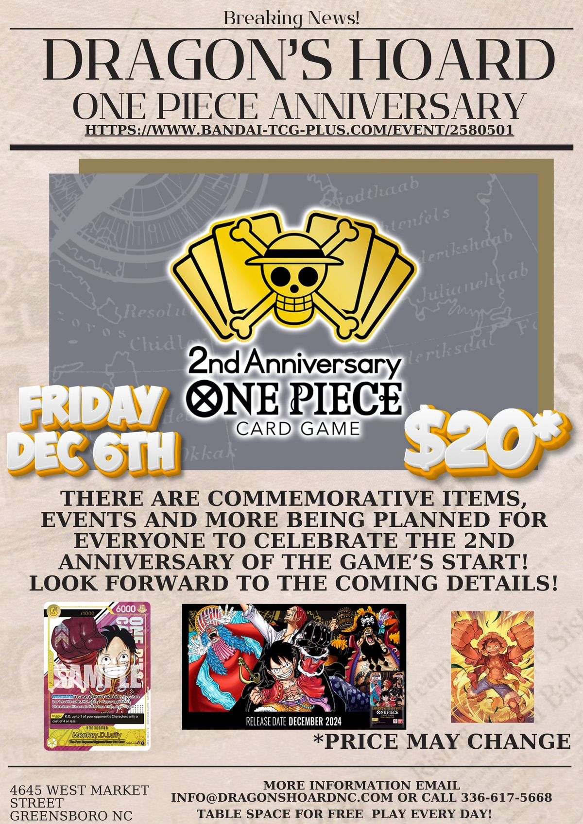 One Piece Second Anniversary Event (Details Forthcoming)