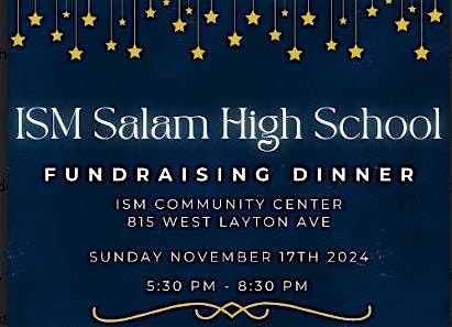 ISM\/Salam High School Fundraising Dinner