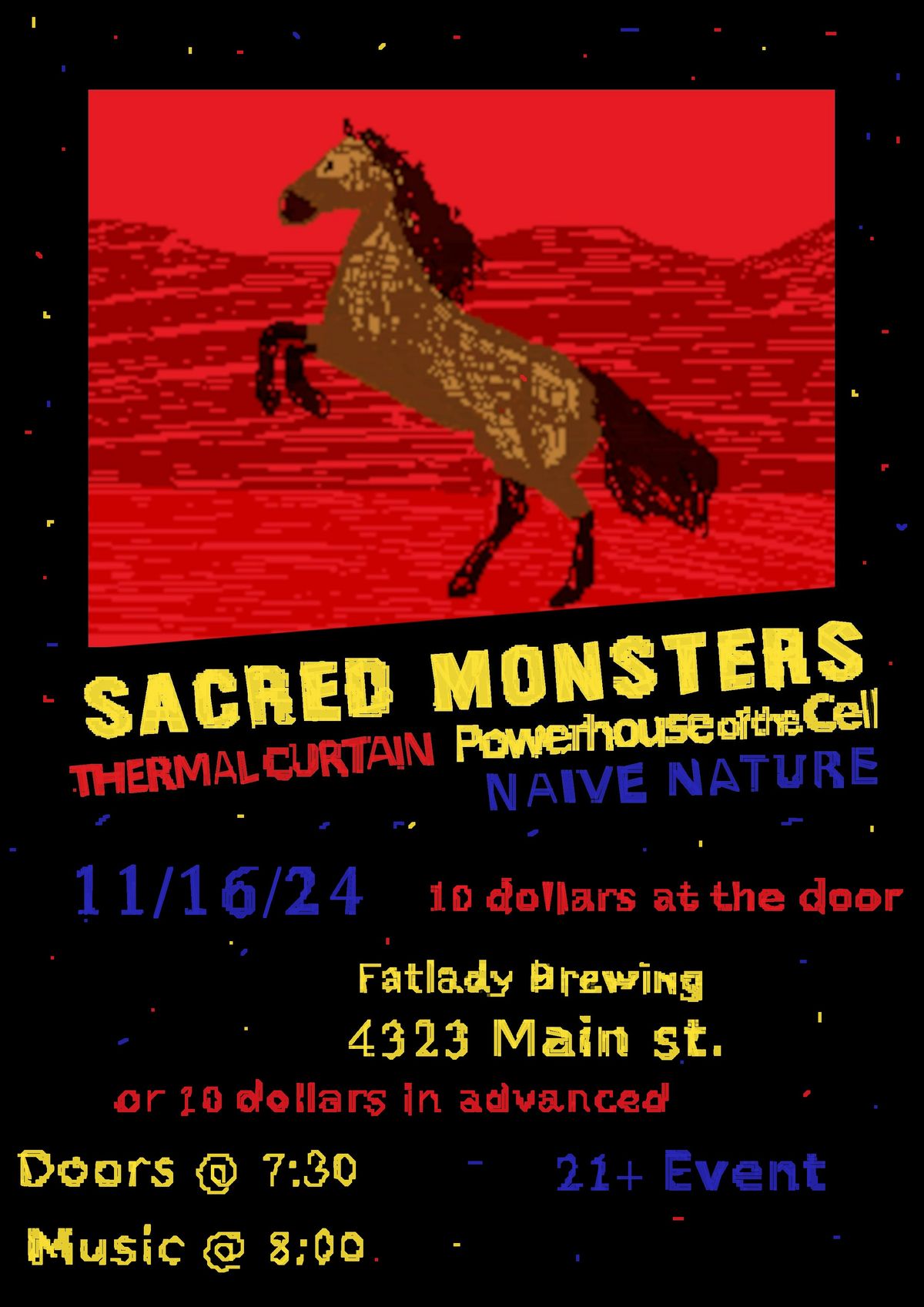 Sacred Monsters, Thermal Curtain & More Bands at Fat Lady Brewing