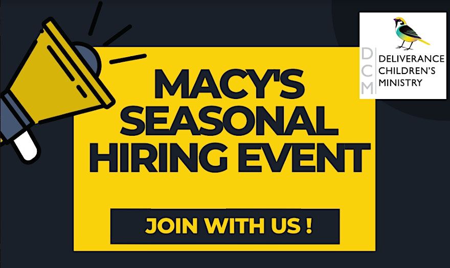 Macys Local Hiring Event 9/27/22, 221 Monticello Ave, Jersey City, 27