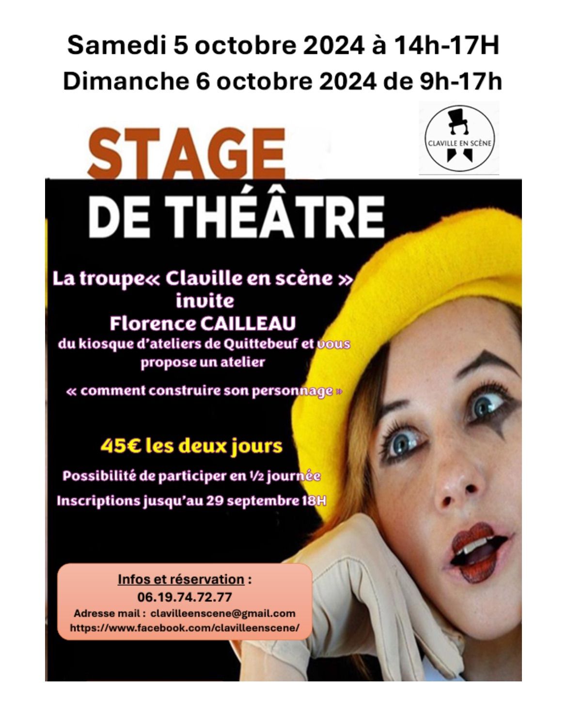 stage th\u00e9\u00e2tre adulte Claville 