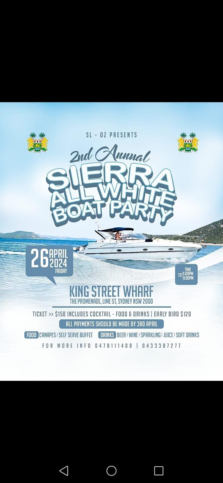 Sierra All White Boat Party