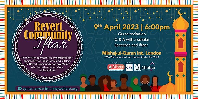 Revert Community Iftar 2023, Minhaj-ul-Quran London, 9 April 2023