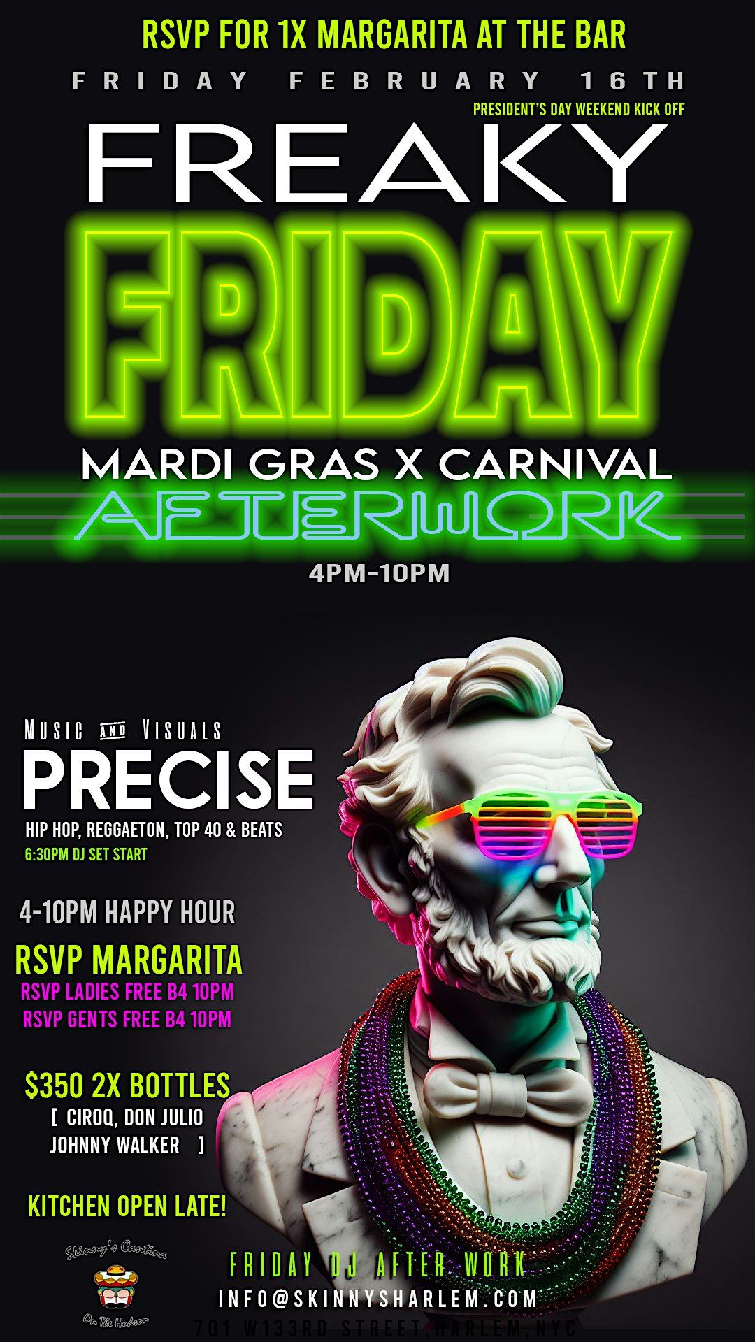 Freaky Friday Mardi Gras x Carnivale After Work RSVP 1x Margarita