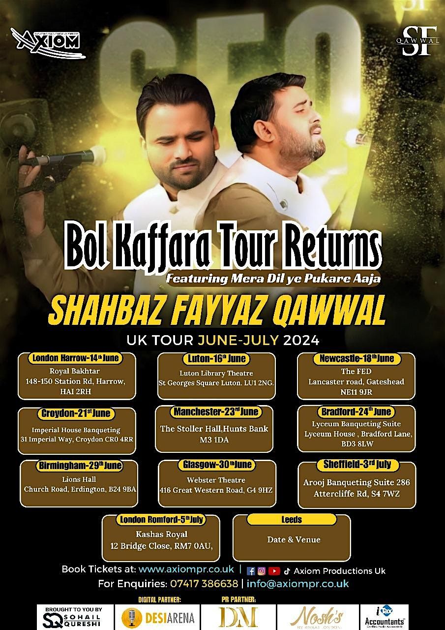 Bol Kaffara Qawwali Night with dinner | Shahbaz Fayyaz Qawwal |Croydon