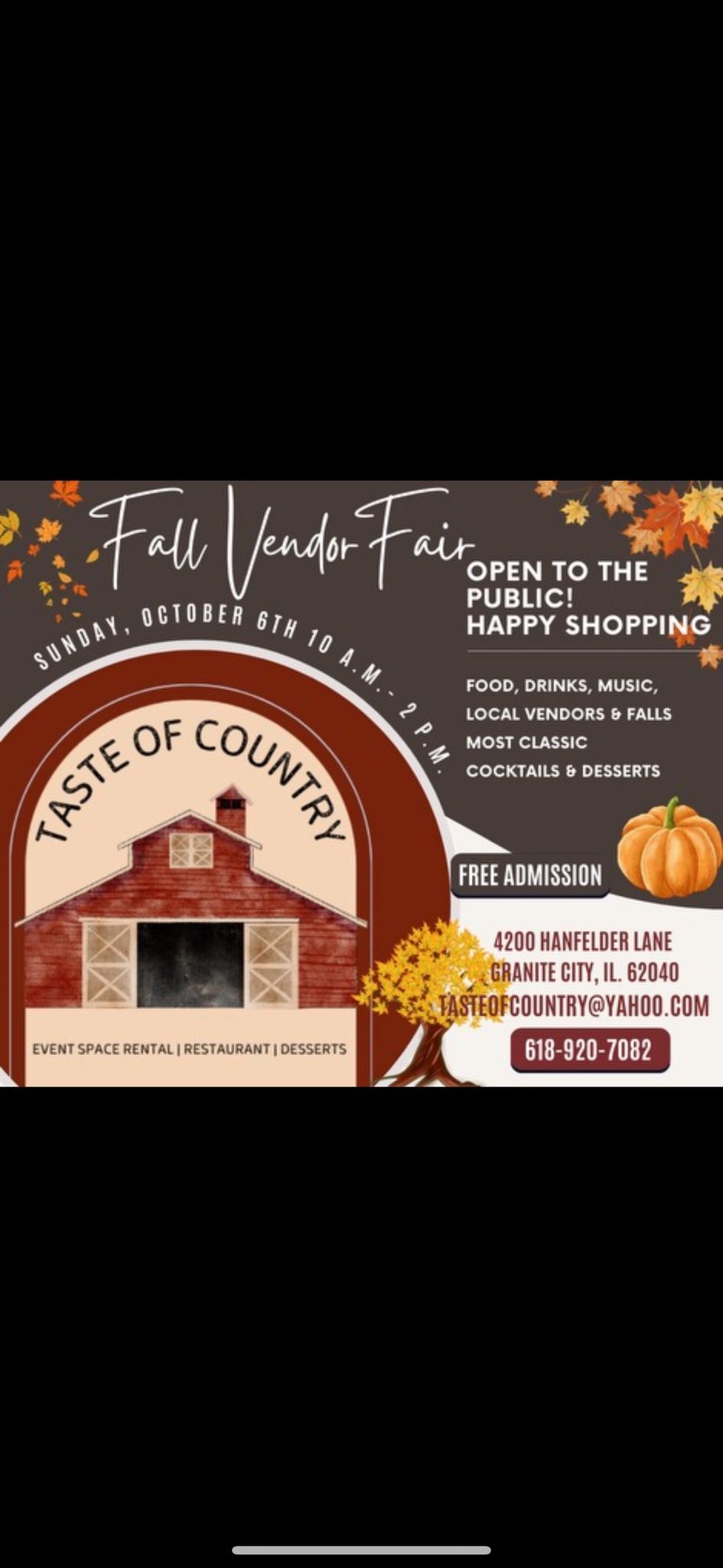 Taste of Country Fall Vendor Fair 2024 