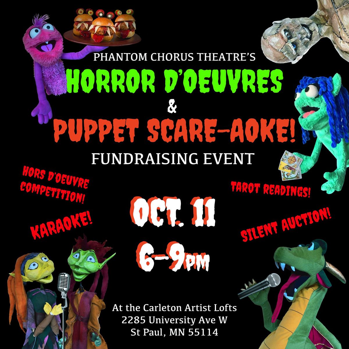 PCT's Horror D'Oeuvres & Puppet Scare-aoke Night! 